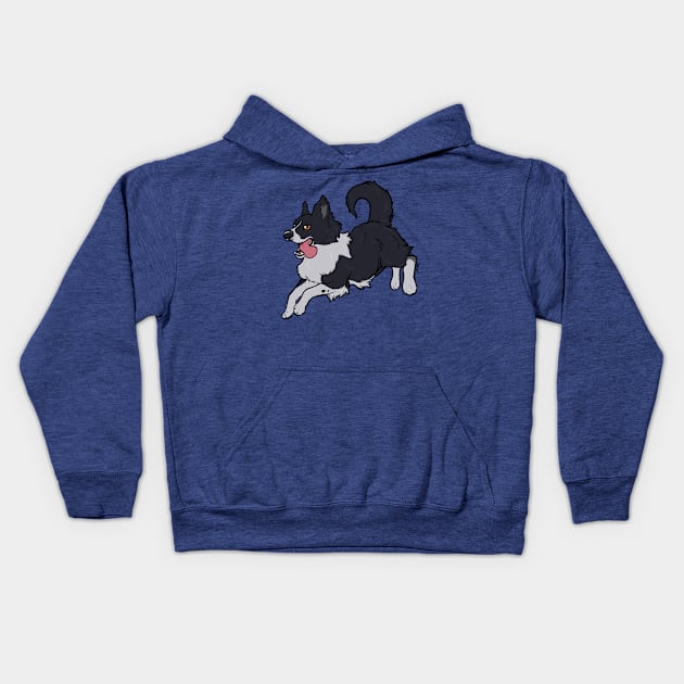 Border Collie Pant Kids Hoodie by TaksArt